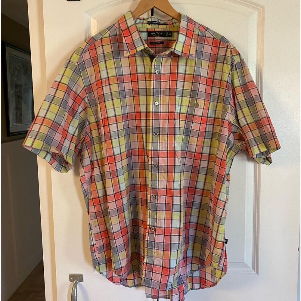 Nautica Button Down Short Sleeve Shirt XXL